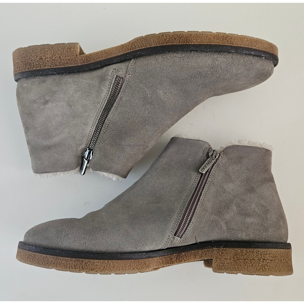 Italeau Foliana Shearling Boots Women 41 Taupe Suede Handmade Italy Waterproof
